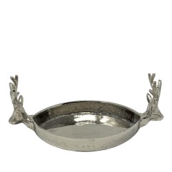 Schale Rentier Nickel 14x27cm silber