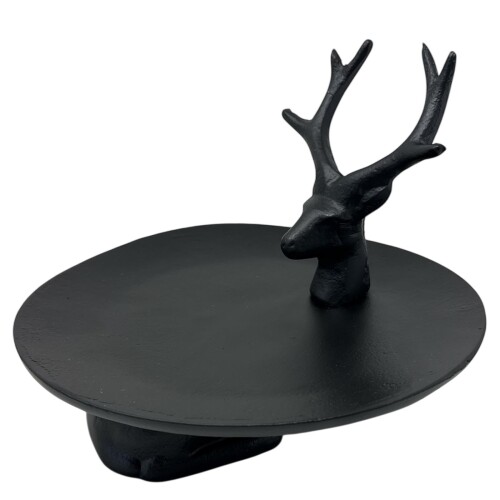 Schale Rentier Metall 18x24cm schwarz
