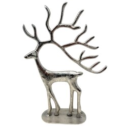 Hirsch Dekofigur Nickel 31x21cm silber