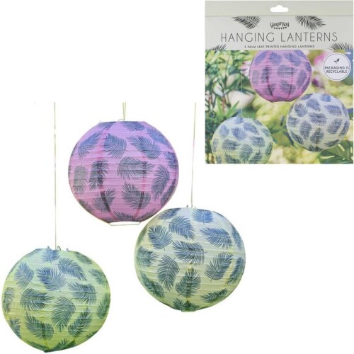Lampions -Tropical- 3er-Set Papier 25cm