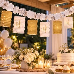 Lampion Party Girlande 3m Papier bunt