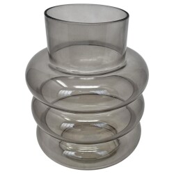 Vase Nikky Welle Glas 22x17cm grau