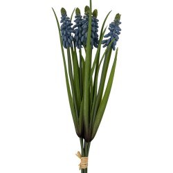 Kunstblume -Traubenhyazintenbund- 32cm blau