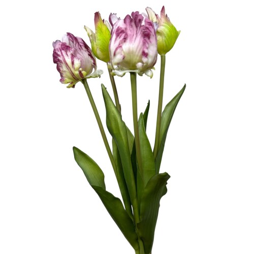 Kunstblume -Tulpenbund- 41cm violett-weiss