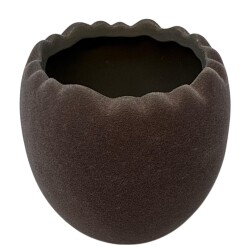 Pflanztopf Ei Keramik 8cm dunkelgrau