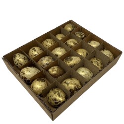 Wachteleier 20er-Box 3cm natur-gold