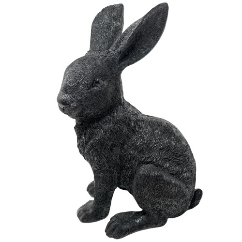Hase Osterdeko Polyresin 31cm schwarz