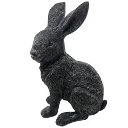 Hase Osterdeko Polyresin 31cm schwarz