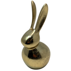 Hase Osterdeko Metall 15cm gold