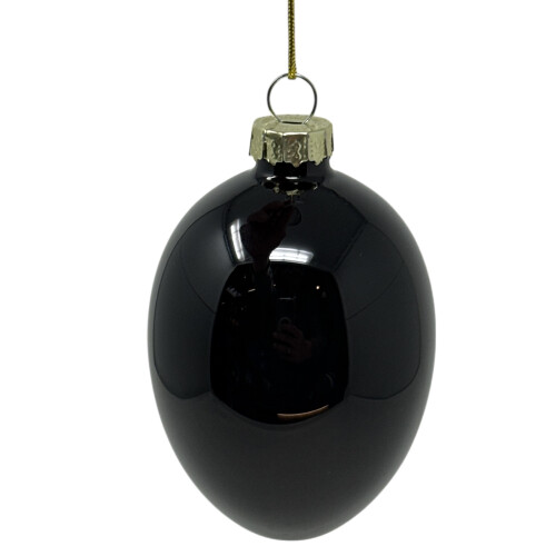 Ei Osterdeko Glas 9x6cm schwarz