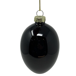 Ei Osterdeko Glas 9x6cm schwarz