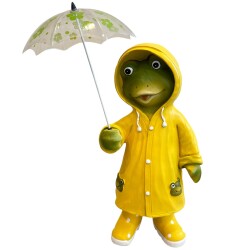 Frosch Dekofigur Keramik 37cm gelb