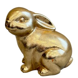 Hase Keramik 13cm gold