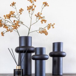 Vase -Amy- Keramik 31x17cm schwarz