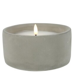 LED Topfkerze 8x15cm grau