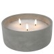 LED Topfkerze x3 9x20cm grau