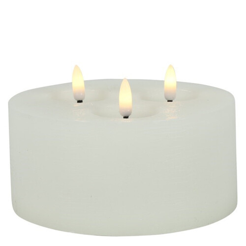 LED Stumpenkerze x3 10x15cm weiss