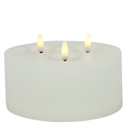 LED Stumpenkerze x3 10x15cm weiss