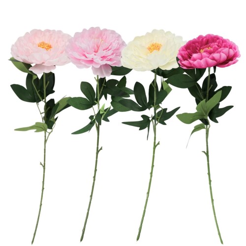 Kunstblume Peony 4ass 77cm mehrfarbig