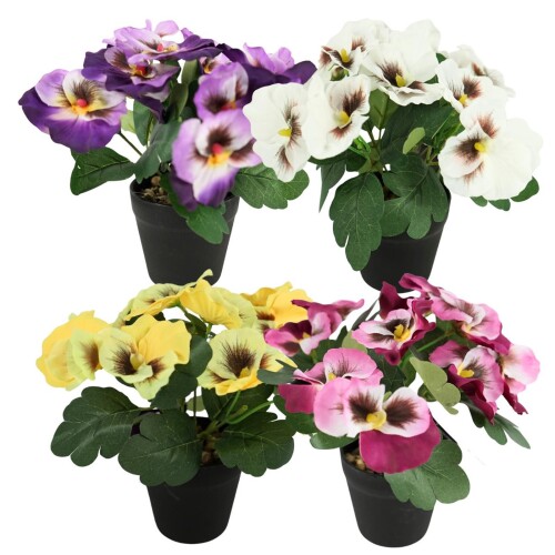 Kunstpflanze Veilchen 4ass 21cm bunt