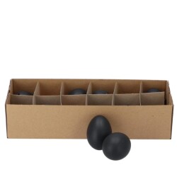 Deko Eier 12er Set 5 × 4 cm – Schwarz