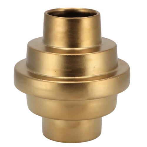 Vase -Stairs- Keramik 20cm gold