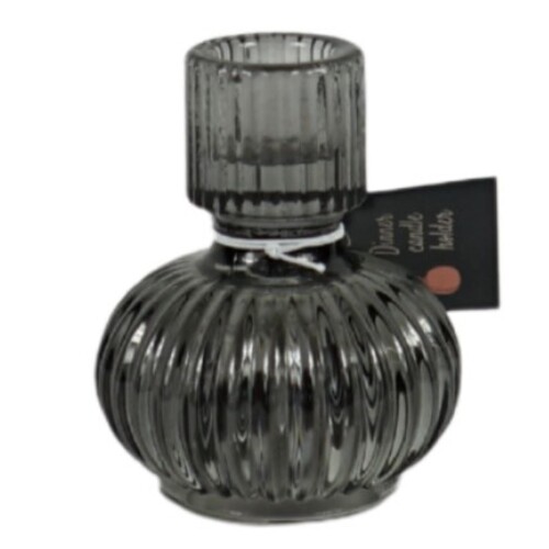 Kerzenhalter Flakon Glas 9cm grau