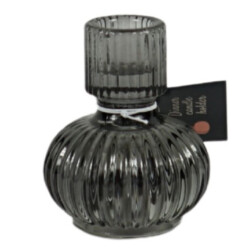 Kerzenhalter Flakon Glas 9cm grau