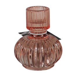 Kerzenhalter Flakon Glas 9cm rosa