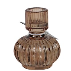 Kerzenhalter Flakon Glas 9cm braun