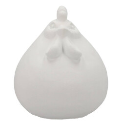 Huhn Dekofigur Zement 12x9cm weiss