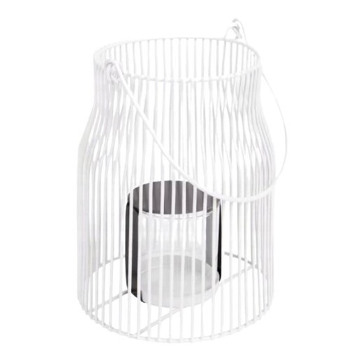 Laterne Metall 21x15cm weiss