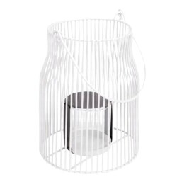 Laterne Metall 21x15cm weiss