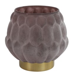 Teelichthalter -Frosty- Glas 12cm lila