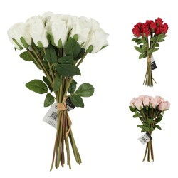 Kunstblume Rosen 3ass 40x20cm bunt