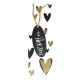 Geschenktasche -Herz- Papier 36cm weiss-gold