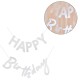 Girlande -Happy Birthday- Papier 3m weiss