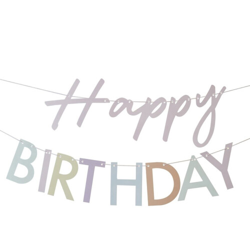 Girlande -Happy Birthday- Papier 3m bunt