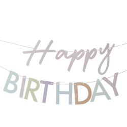 Girlande -Happy Birthday- Papier 3m bunt