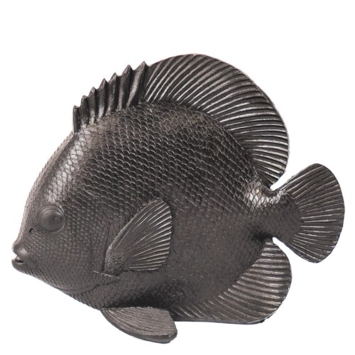 Fisch Dekofigur Polyresin 16x19cm schwarz