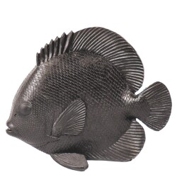 Fisch Dekofigur Polyresin 16x19cm schwarz