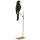 Papagei Dekofigur Polyresin 43cm schwarz-gold