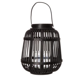 Laterne Bambus 24x20cm schwarz