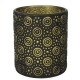 Teelichthalter -Hailey- Glas 10x9cm schwarz-gold