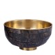 Schale -Loder- Metall 37cm schwarz-gold