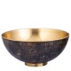 Schale -Loder- Metall 50cm schwarz-gold