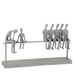 Skulptur -People- Polyresin 23x40cm grau