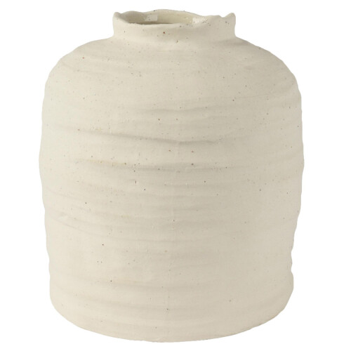 Vase -Chapo- Steingut 25x21cm weiss