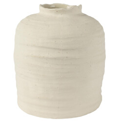 Vase -Chapo- Steingut 25x21cm weiss