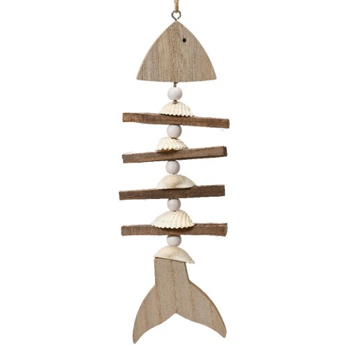 Fisch Deko Holz 30x7cm natur